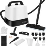 Steam Cleaner with 24-Piece Attachments, Multipurpose Steamer Mop for Home, Floor, Car, Grout, Tile, Furniture, Carpet, Couch, Window, Wall, Upholstery, Oven Grease, Canister, 1.5L Tank