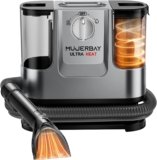 UltraHeat Upholstery Carpet Cleaner, MUJERBAY 12Kpa Hot Mode Portable Spot and Stain Shampooer, Easy Move with 360°Wheels & Handle, 1.18-inch Deep Cleaning Machine for Couch, Stairs, Car & Pet Messes